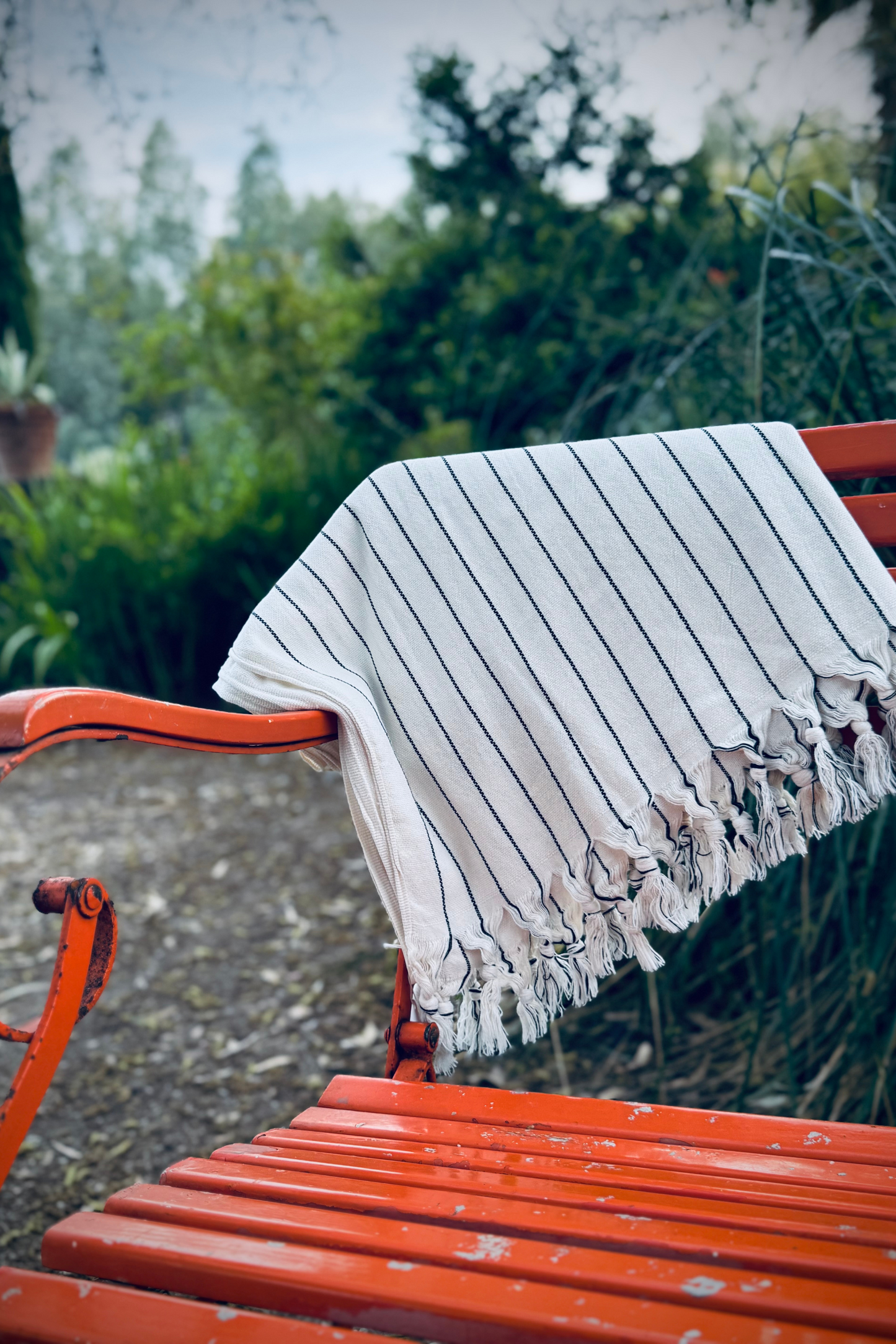 TELO LIMBARA: cotone a righe nere